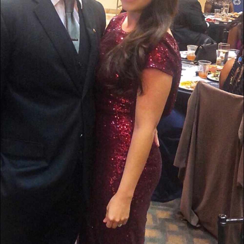 Windsor burgundy sequin dress